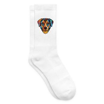 Berger du Languedoc Hunderasse buntes Aquarell - Tennissocken - Weiß - Rechts
