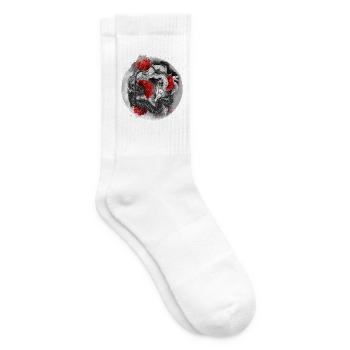 Der Drache, Ryu, ist ein mythisches Wassertier - Tennissocken - Weiß - Rechts