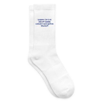 Besserwisser lustiger Spruch - Tennissocken - Weiß - Rechts