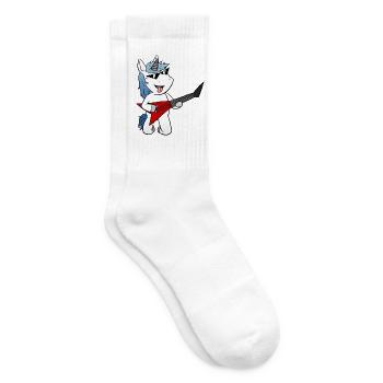 Einhorn E Gitarre Egitarre - Tennissocken - Weiß - Rechts