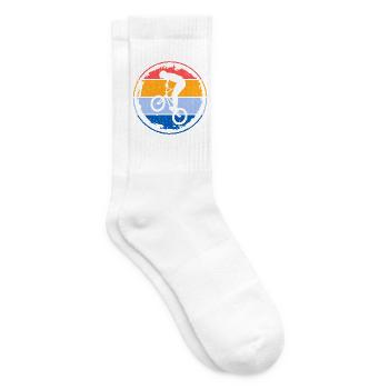 BMX Fahrrad Retro Kinder Motiv Freestyle BMX Jungs - Tennissocken - Weiß - Rechts