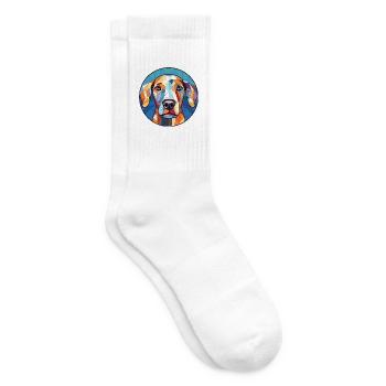 Braque Français Hunderasse Aquarell Illustration - Tennissocken - Weiß - Rechts