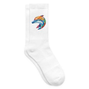 Delphin Bunte Aquarell-Tierillustration - Tennissocken - Weiß - Rechts