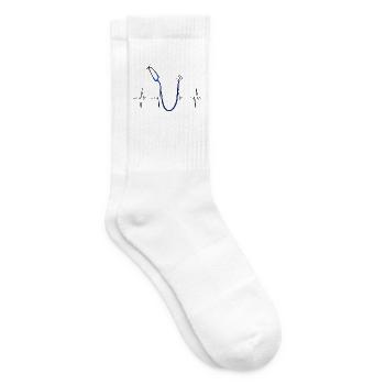 Herzschlag Stethoskop - EKG Linie für Ärzte - Tennissocken - Weiß - Rechts