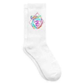 Aufgeweckter Gibbon Urwaldakrobat - Tennissocken - Weiß - Rechts
