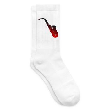Saxophon - Tennissocken - Weiß - Rechts
