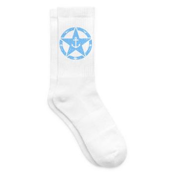 Vintage Star Anchor Logo - Tennis socks - white - Right
