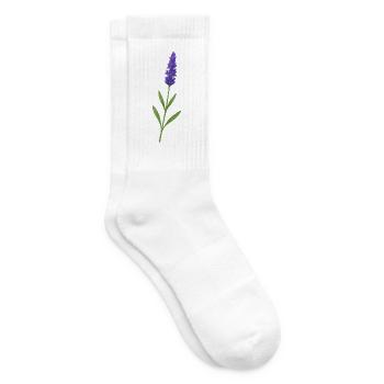 Lavendelblüte – zarte Naturkunst - Tennissocken - Weiß - Rechts