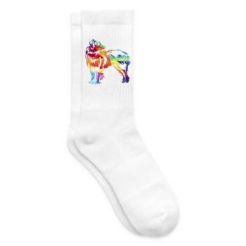 Flinker Australian Shepherd Hütehund - Tennissocken - Weiß - Rechts