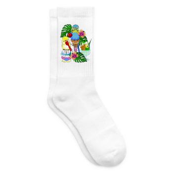 Wellensittich Eis Eiscreme - Tennissocken - Weiß - Rechts