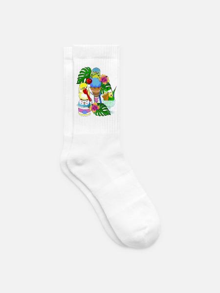 Wellensittich Eis Eiscreme - Tennissocken - Weiß