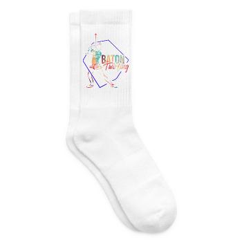 Schwungvoller Stabwirbler Marschmusik - Tennissocken - Weiß - Rechts