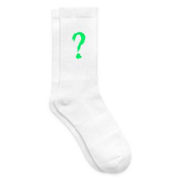 Fragezeichen Grün - Tennissocken - Weiß - Rechts