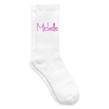 Michelle Neon-Handschrift - Tennissocken - Weiß - Rechts