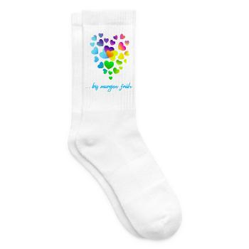 Herzen bunte Herzen Herzen Haufen - Tennissocken - Weiß - Rechts