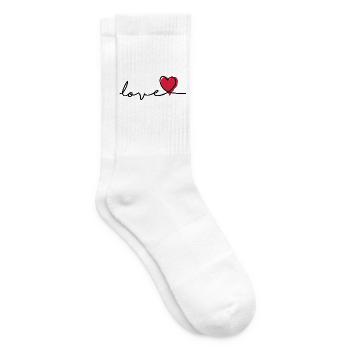 Slogan Liebe. Liebe Herzen, Herz des Valentinstags. - Tennissocken - Weiß - Rechts