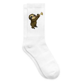 Trompeter Trompetenspieler Faultier Trompete Kinde - Tennissocken - Weiß - Rechts