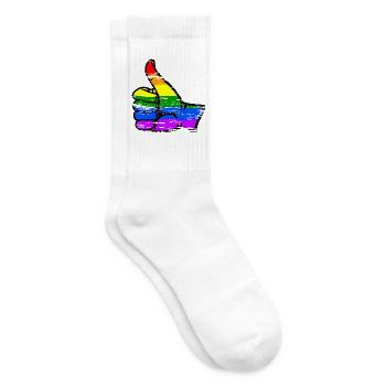 Regenbogenfarbe Flagge Hand alles klar Symbol used - Tennissocken - Weiß - Rechts