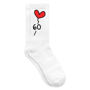 60 JAHRE. JAHRESTAG. ALLES GUTE ZUM GEBURTSTAG!. GLÜCKLICHES ANNIV - Tennissocken - Weiß - Rechts