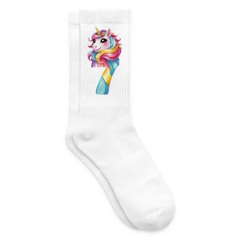7E ANNIVERSAIRE LICORNE - Chaussettes de tennis - blanc - Droite