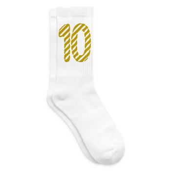 10. 10 JAHRE. 10. Jahrestag. 10-JÄHRIGES JUBILÄUM. - Tennissocken - Weiß - Rechts