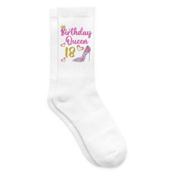 18.Geburtstag Königin 18 Jahre Achtzehn - Tennissocken - Weiß - Rechts