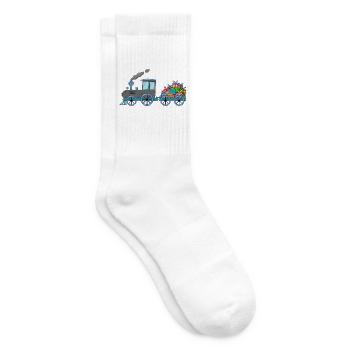 Children's train railway with trailer grey - Tennis socks - white - Right