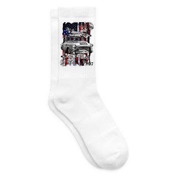 Americana Pickup im Retro Tattoo - Tennissocken - Weiß - Rechts
