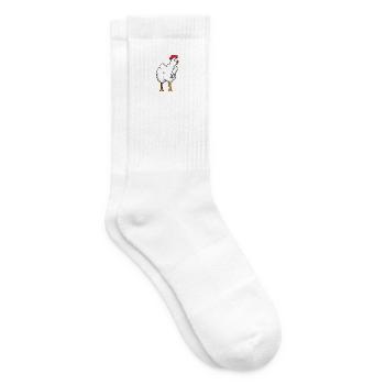 Lustiges Huhn Henne Hahn - Tennissocken - Weiß - Rechts