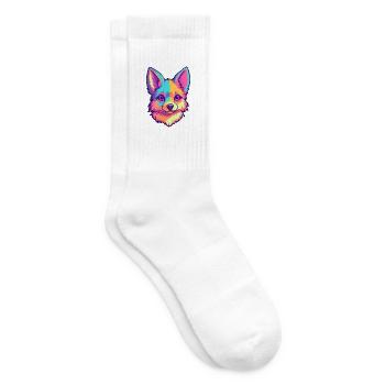 Alaskan Klee Kai Hunderasse Karikatur Kawaii Illustra - Tennissocken - Weiß - Rechts