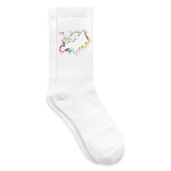 Europa Aquarell - Tennissocken - Weiß - Rechts