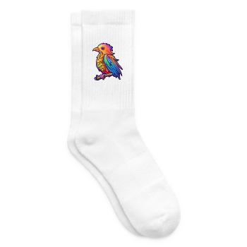 Kuckuck buntes Aquarell Cartoon Kawaii Tier - Tennissocken - Weiß - Rechts