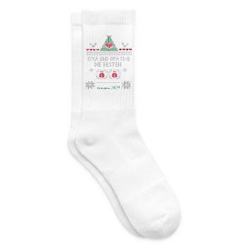 Ugly Christmas Oma und Opa sind die Besten - Tennissocken - Weiß - Rechts