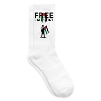 Free Palestine - Tennissocken - Weiß - Rechts
