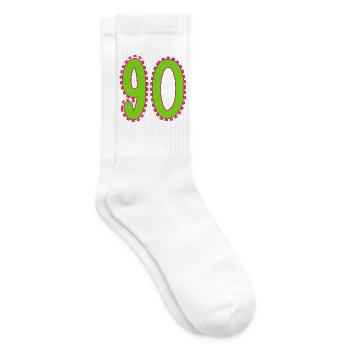 90. 90 ANS. 90e ANNIVERSAIRE. ANNIVERSAIRE 90 ANS. - Chaussettes de tennis - blanc - Droite