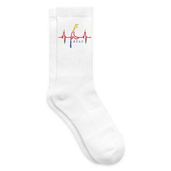 Sylt Skyline Nordsee Herzschlag Nordfriesen Sylter - Tennissocken - Weiß - Rechts