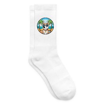 Ariege Pointer Hund Rasse Cartoon Sonnenbrille Strand - Tennissocken - Weiß - Rechts