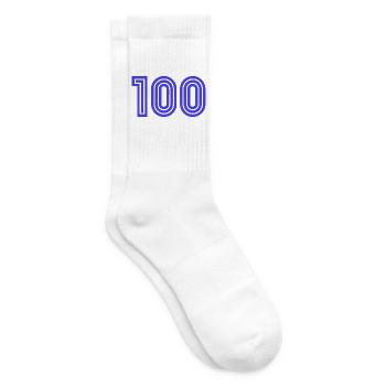 100. 100 YEARS. 100th ANNIVERSARY. BIRTHDAY 100 - Tennis socks - white - Right