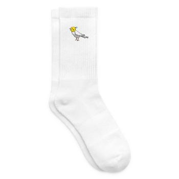 Cockatiel Nymphensittich - Tennissocken - Weiß - Rechts