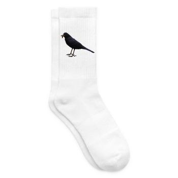 Amsel Vogel schwarzer Vogel - Tennissocken - Weiß - Rechts