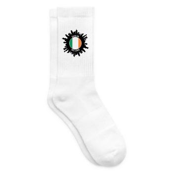 Dublin Skyline Irland Flagge Reisesouvenir - Tennissocken - Weiß - Rechts
