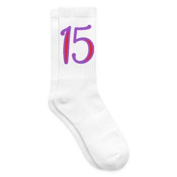 15. 15 JAHRE. 15-JÄHRIGES JUBILÄUM. 15-JÄHRIGES JUBILÄUM. - Tennissocken - Weiß - Rechts