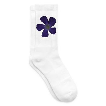 Immergrün lila Blume lila Blüte - Tennissocken - Weiß - Rechts