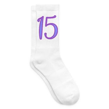 15. 15 ANS. 15e ANNIVERSAIRE. ANNIVERSAIRE 15 ANS. - Chaussettes de tennis - blanc - Droite