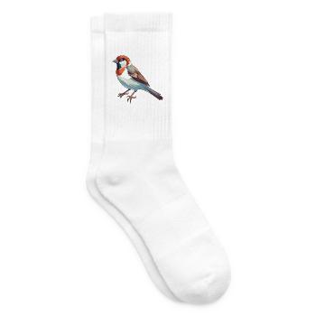 Sperling Buntes Aquarell Cartoon Kawaii Tier - Tennissocken - Weiß - Rechts