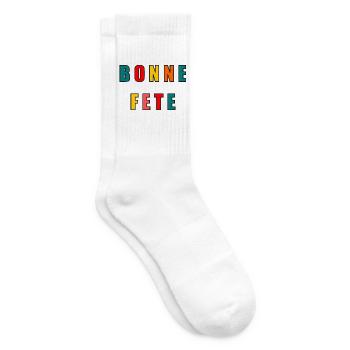 MOTHER'S DAY. HAPPY MOTHER'S DAY. MOM - Tennis socks - white - Right