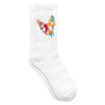 Charismatische Sphynx Zuchtkatze - Tennissocken - Weiß - Rechts