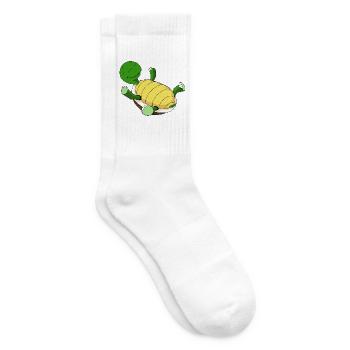 Schildkröte auf dem Rücken - Tennissocken - Weiß - Rechts