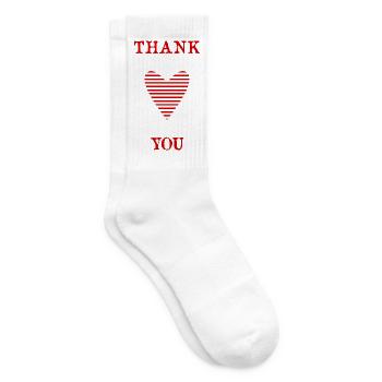 DANKE. THANKS. THANK YOU. - GEBURTSTAG. GEBURT. - Tennissocken - Weiß - Rechts