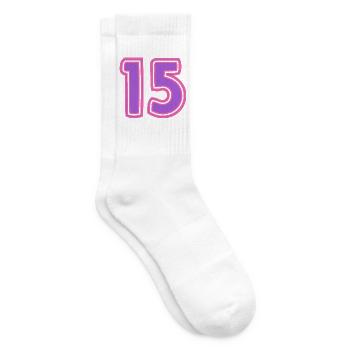 15. 15 JAHRE. 15-JÄHRIGES JUBILÄUM. 15-JÄHRIGES JUBILÄUM. - Tennissocken - Weiß - Rechts